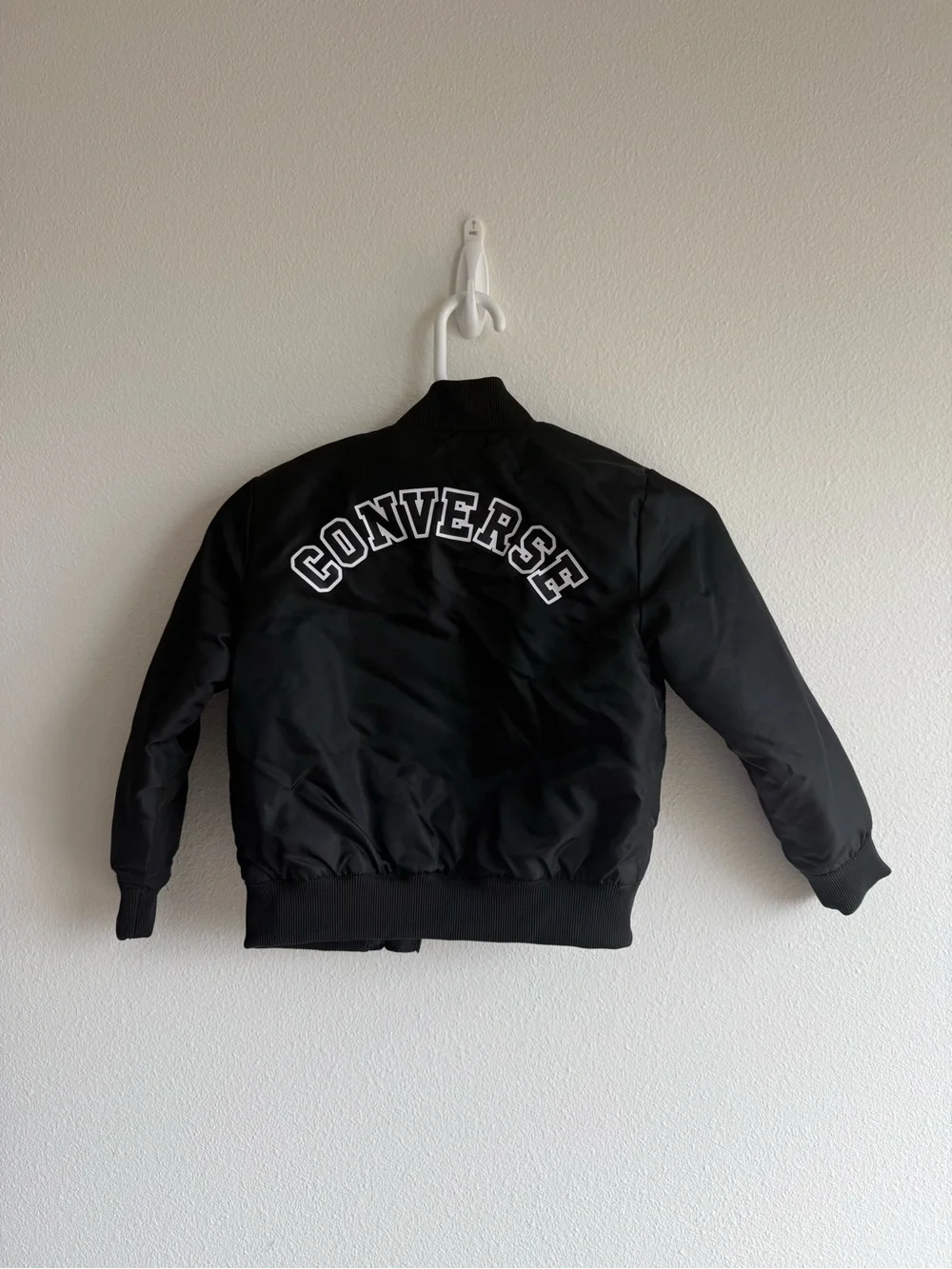 Converse All Star Kids Black Zip Bomber Jacket Size 5